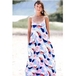 Ava Sky Maxi Dress with Pockets